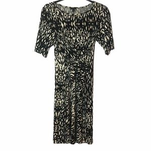 Talbot Black / Tan Patterned Dress with Front Tie